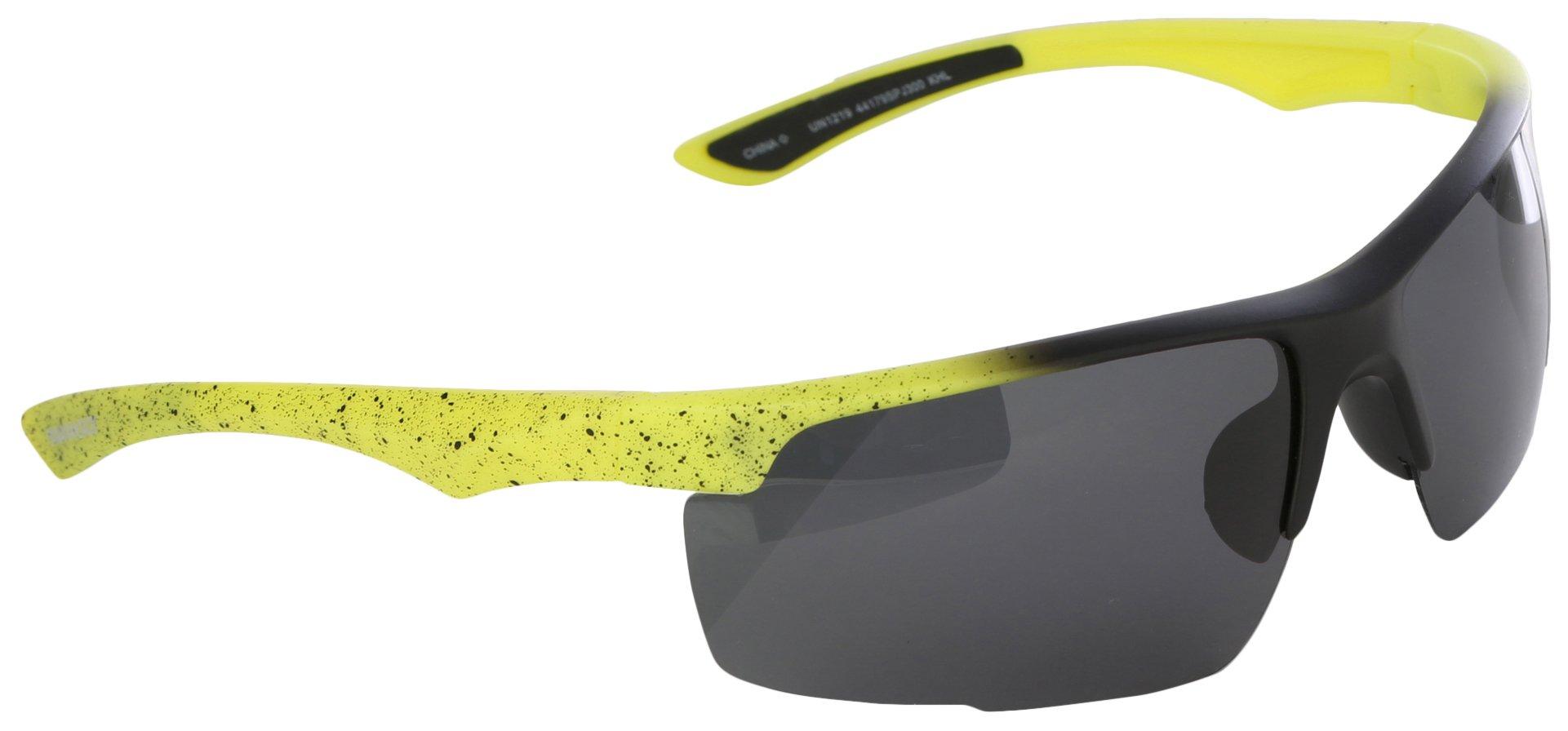 Mens Polarized Sport Spatter Print Sunglasses
