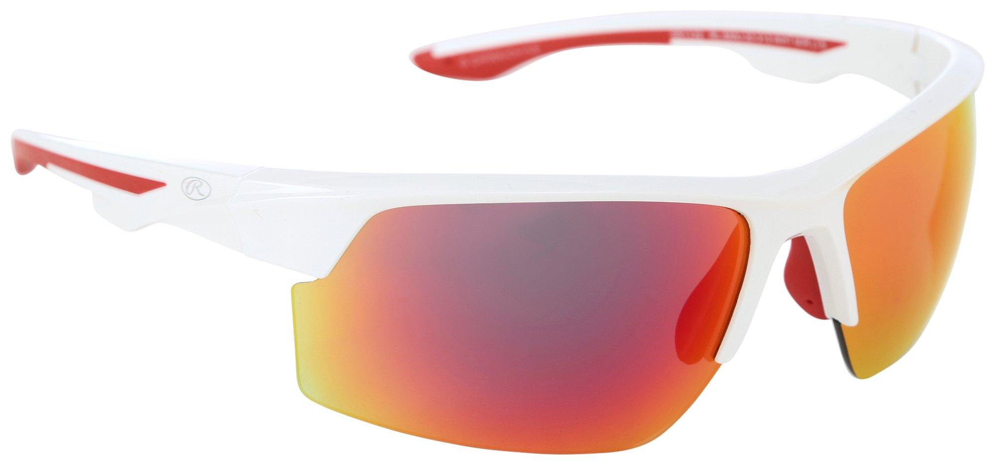 Sport Wrap Plastic Mirror Sunglasses
