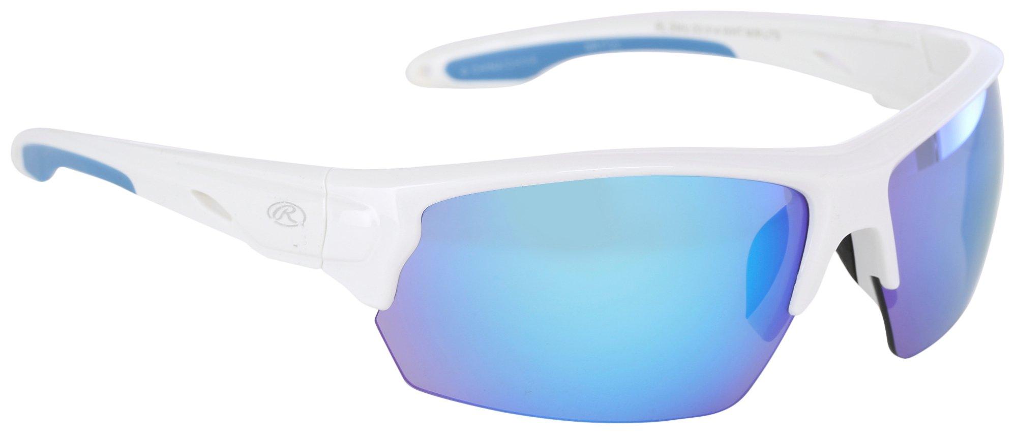 Sport Wrap Gloss Plastic Mirror Sunglasses