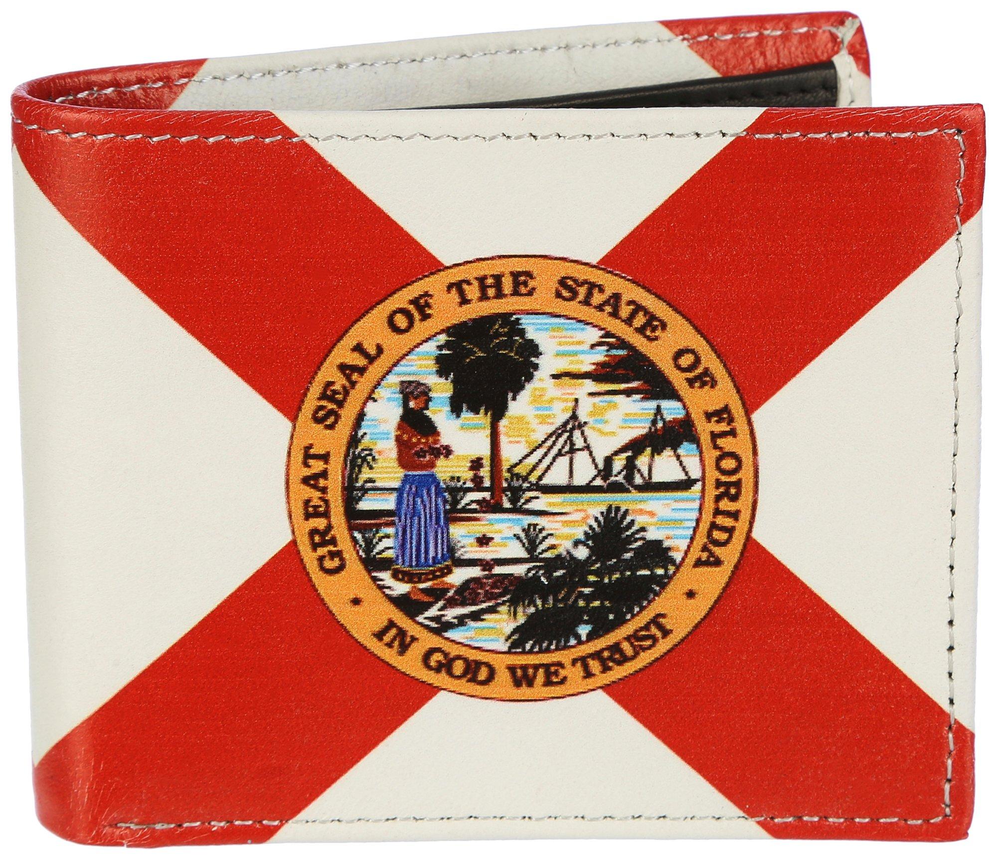 Mens RFID FL State Seal Bifold Wallet