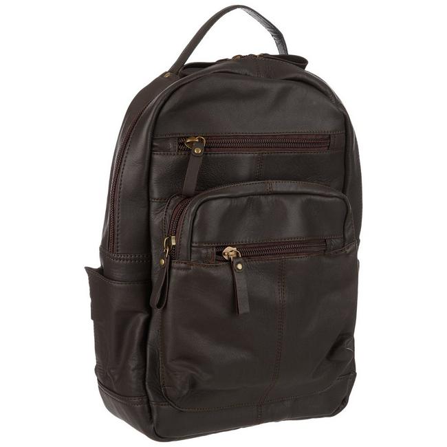 Stone Mountain Dome Leather Multi-Pocket Backpack - Brown - One Size