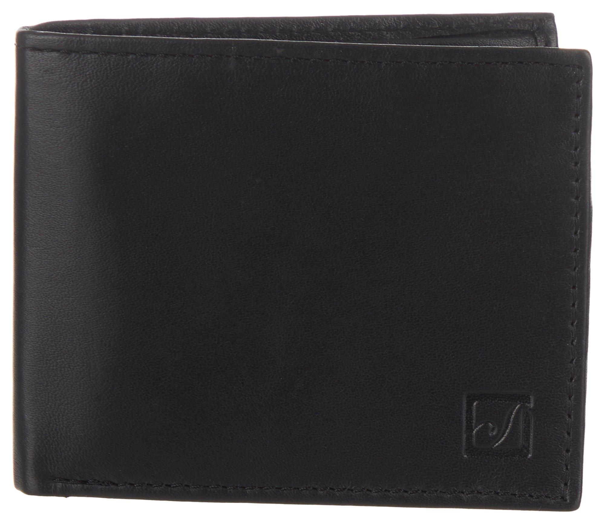 Mens RFID Genuine Leather Passcase Wallet