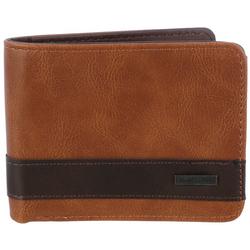 Mens RFID Stripe Vegan Leather Bifold Wallet