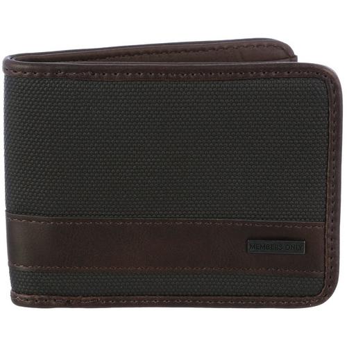 Members Only Mens RFID Stripe Textured Fabric Bifold