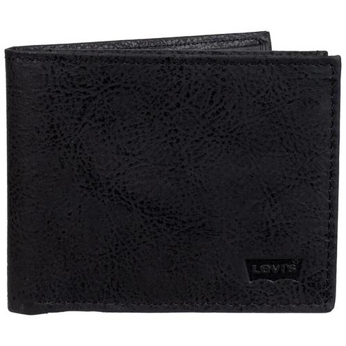 Levi's Mens Solid Color Passcase Bifold Wallet