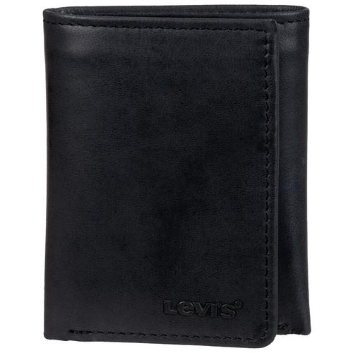Levi's Mens Solid Color Slim Trifold Wallet