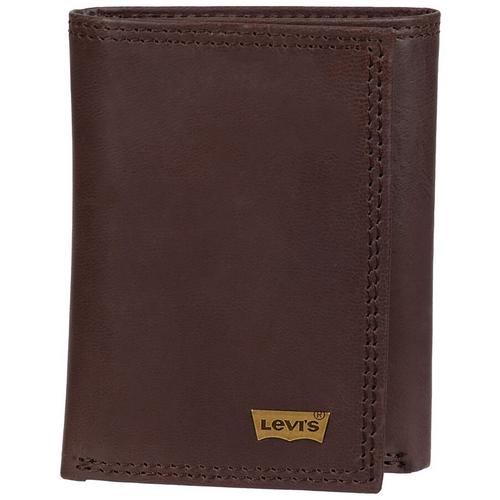 Levi's Mens Solid Color Extra Capacity Trifold Wallet