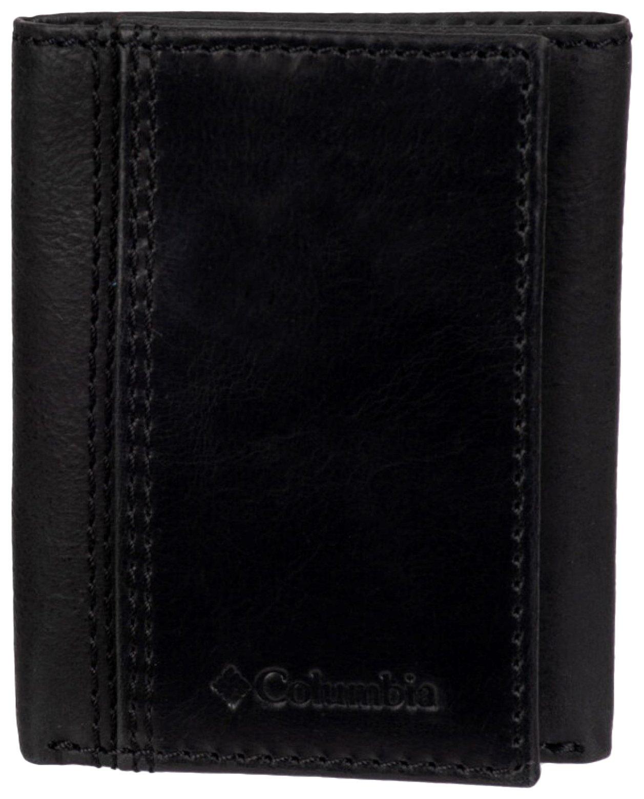 Columbia Mens Extra Capacity RFID Leather Trifold Wallet