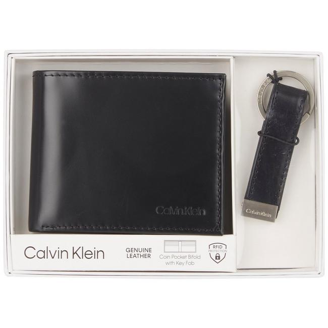 Maxim specielt Brun Calvin Klein Mens Coin Pocket Bifold Wallet & Key Fob | Bealls Florida