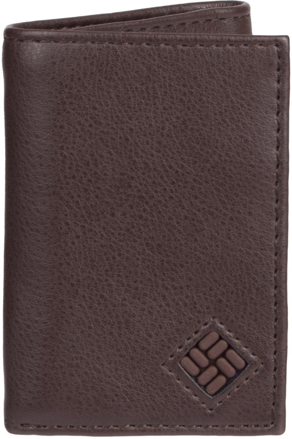 Columbia Mens Brown Trifold Leather Wallet