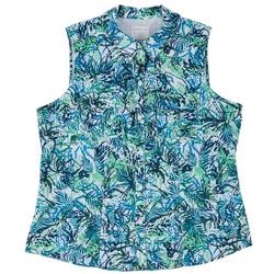 Plus Mariner Speckled Fronds Sleeveless Shirt
