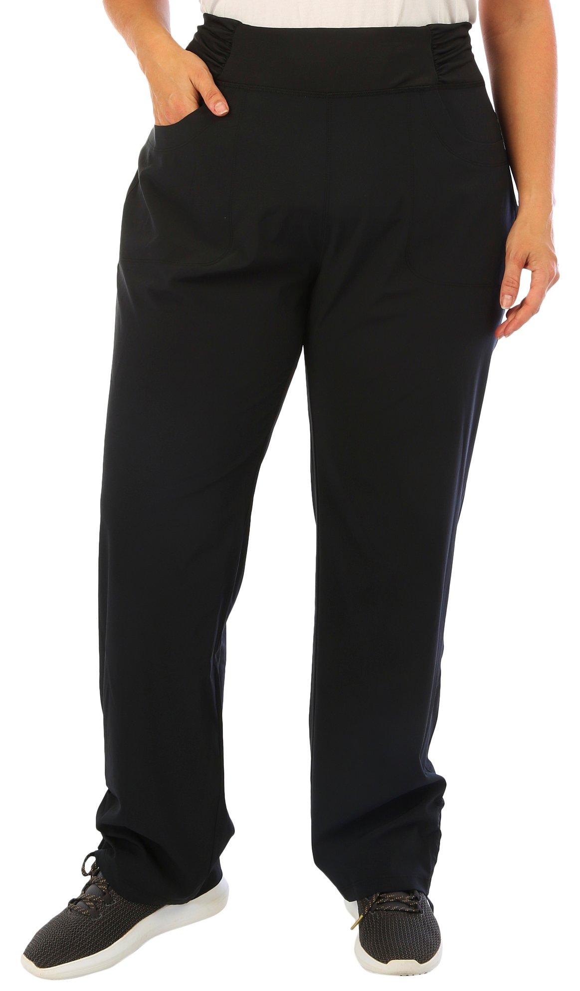 Reel Legends Womens Solid Zip Pocket Roll Tab Pants