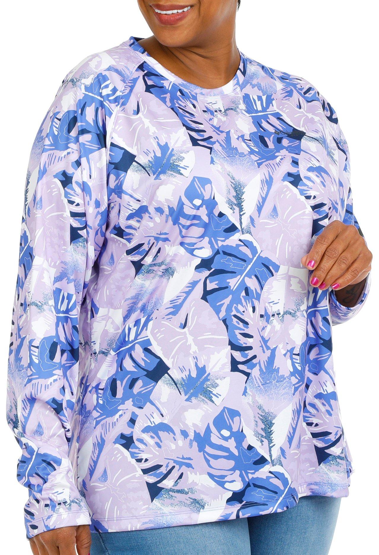 Plus Super Tidal Violet Sea Long Sleeve Shirt