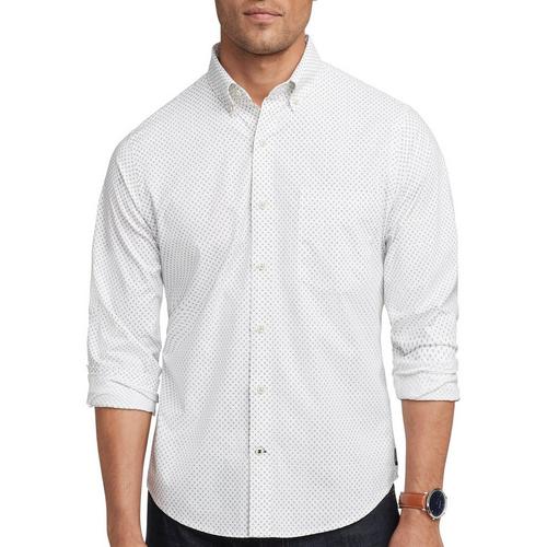 IZOD Mens Ditsy Woven Button Down Long Sleeve