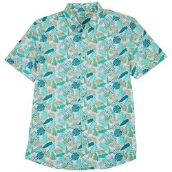 Marti Kat Mens All Over Palm Print Casual Shirt