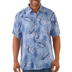 Mens Pineapple Palm Button-Down Short Sleeve Shirt