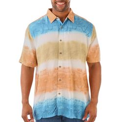 Mens Washed Palm Button-Down Short Sleeve Shirt