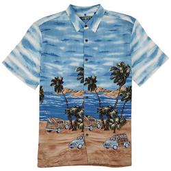 Mens Beachside Button-Down Short Sleeve Shirt