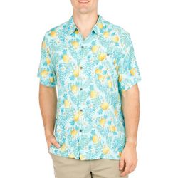 Havana Jim Mens Pineapple Floral Short Sleeve Shirt
