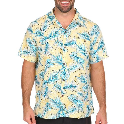 HAVANA JIM Mens Sunshine Palm Short Sleeve Shirt