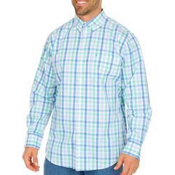 Mens Checkered Button Down Long Sleeve Shirt