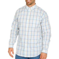 Mens Multi Colored Checkered Button Down Long Sleeve Shirt
