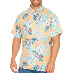 Mens Dockside Tropical Short Sleeve Button Down Shirt