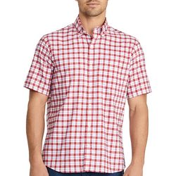 IZOD Mens Checkered Pattern Short Sleeve Shirt