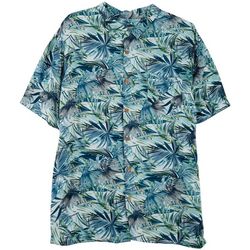 KAHUNA BAY Mens Palm Frond Button-Up Short Sleeve Shirt