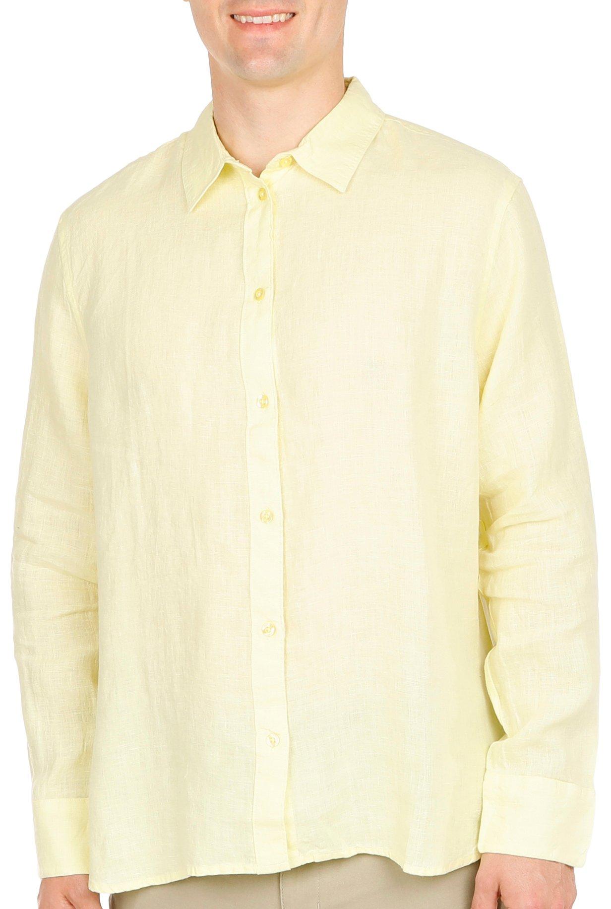 Visitor Mens Solid Button Down Long Sleeve Shirt