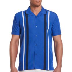 Cubavera Mens Striped Woven Button Up Shirt
