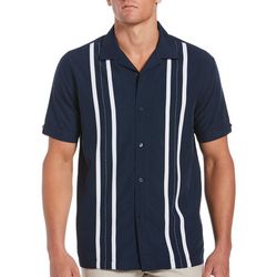 Cubavera Mens Colorblock Stripes Woven Shirt