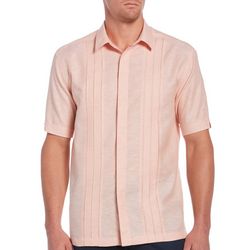 Cubavera Mens Multi Tuck Panel Short Sleeve Shirt