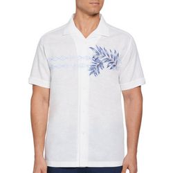 Cubavera Mens Camp Leaf Short Sleeve Shirt