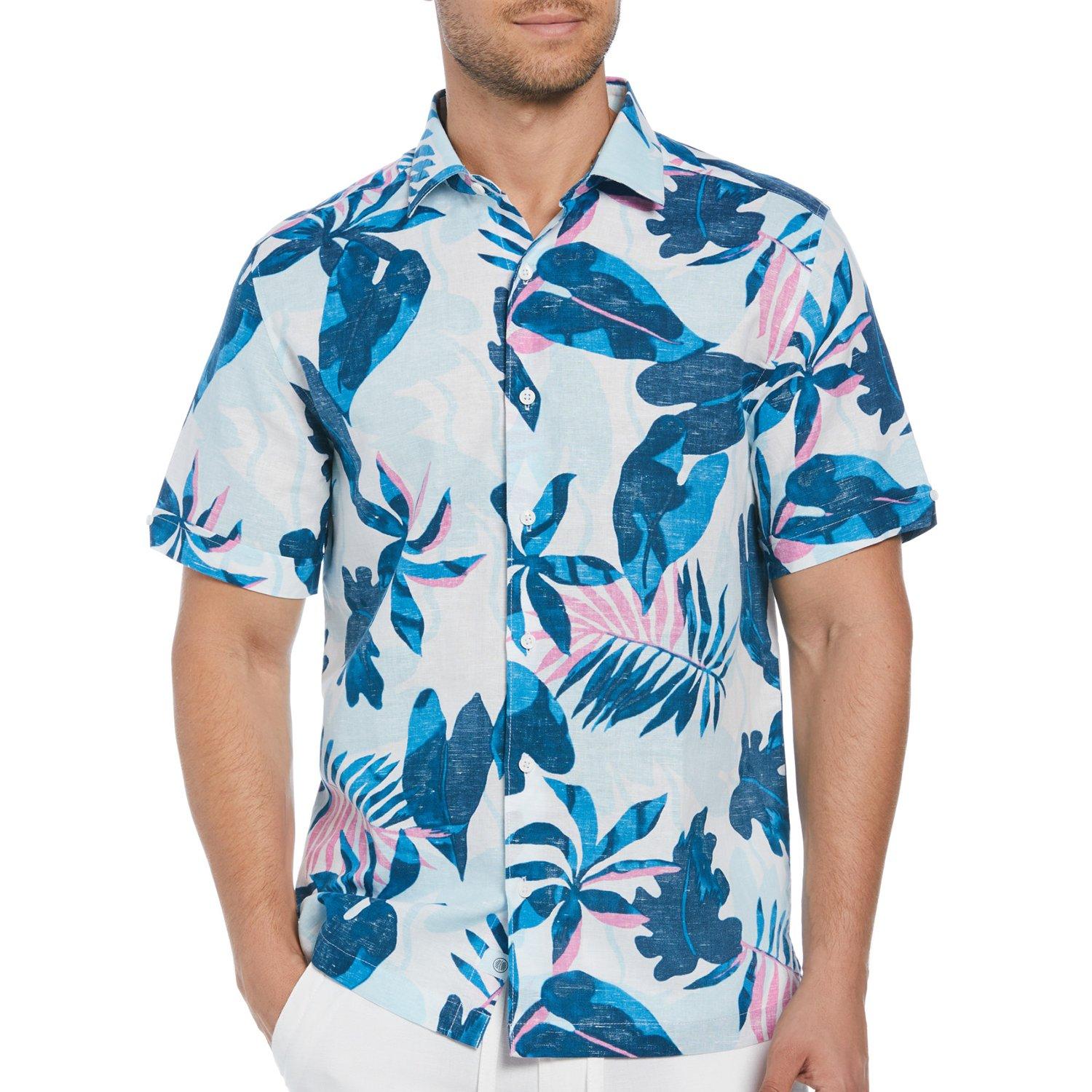 Cubavera Mens Tropical Reverse Woven Button Shirt