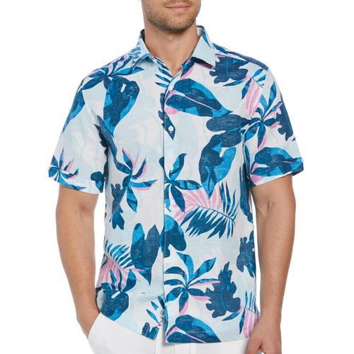Cubavera Mens Tropical Reverse Woven Button Shirt