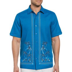 Cubavera Mens L Shape Parrot & Palm Print Shirt