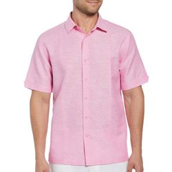 Cubavera Mens Strawberry Linen Blend Panel Shirt