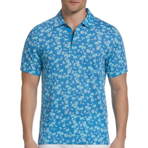 Cubavera Mens Vaca Tropical Print Short Sleeve Shirt