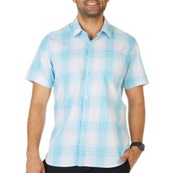 THREAD & CLOTH Mens Linear Ombre Pattern Short Sleeve Shirt