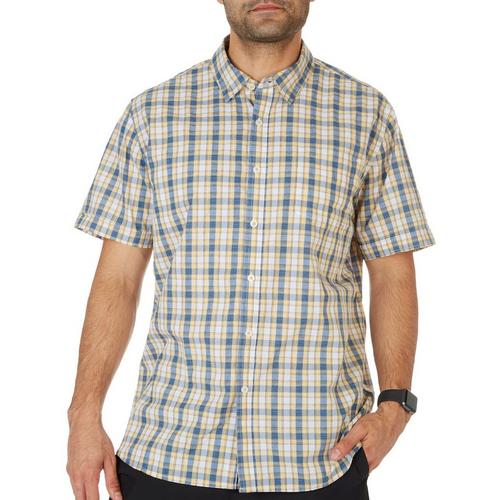 THREAD & CLOTH Mens Checkered Pattern Short Sleeve