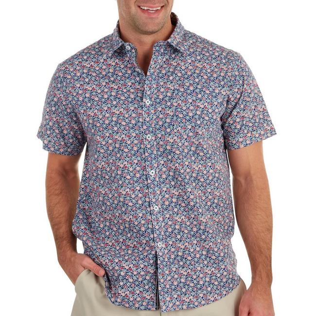 7 Encounter Mens Lightweight Spread Collar Short Sleeve Shirt