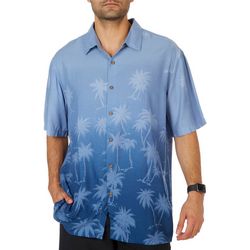 CAMPIA Mens Palm Tree Print Short Sleeve Shirt
