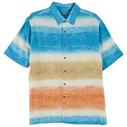 CAMPIA Mens Tie Dye Palm Short Sleeve Shirt
