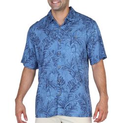 CAMPIA Mens Tropical Print Short Sleeve Shirt