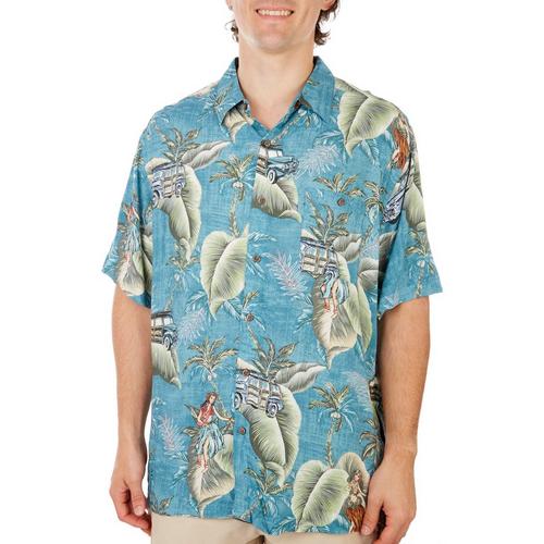 Campia Moda Mens Tropical Print Short Sleeve Shirt