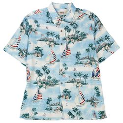 CAMPIA Mens Americana Island Short Sleeve Button Up Shirt