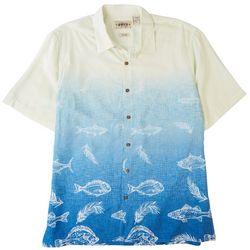CAMPIA Mens Ombre Fish Short Sleeve Shirt