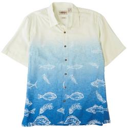 Mens Ombre Fish Short Sleeve Shirt