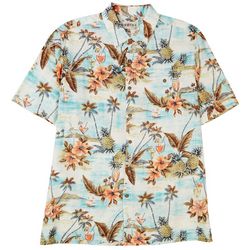 CAMPIA Mens Tropical Pineapple Print Short Sleeve Shirt
